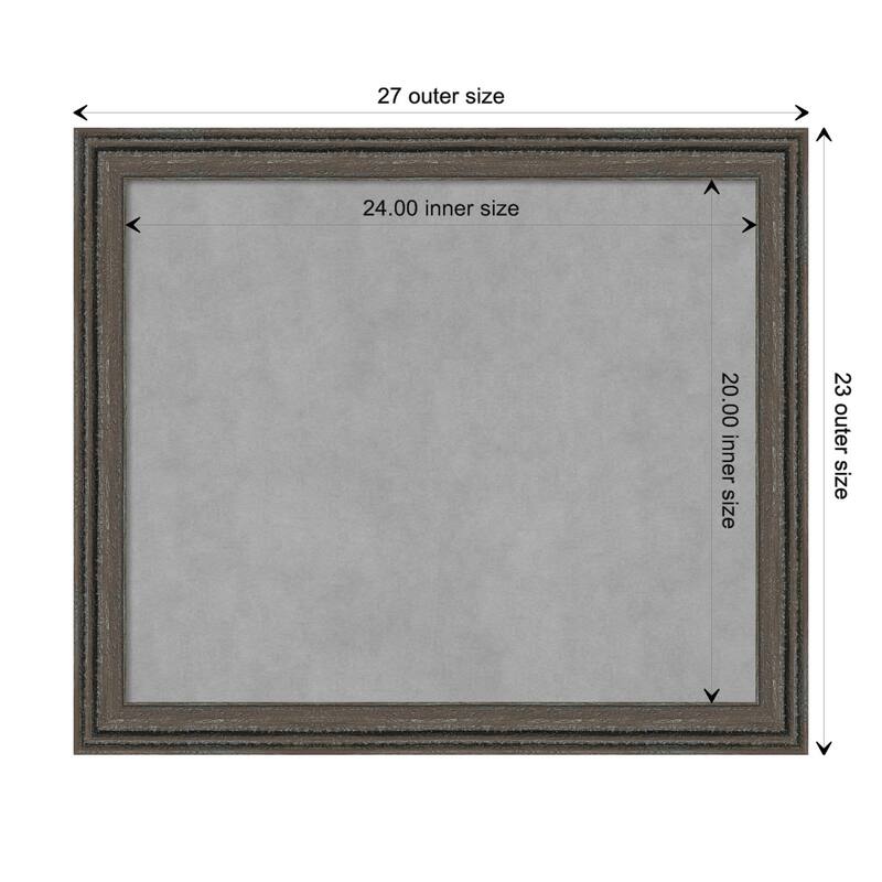 Amanti Art Upcycled Brown Grey Framed Magnetic Board - Board Size 24x20