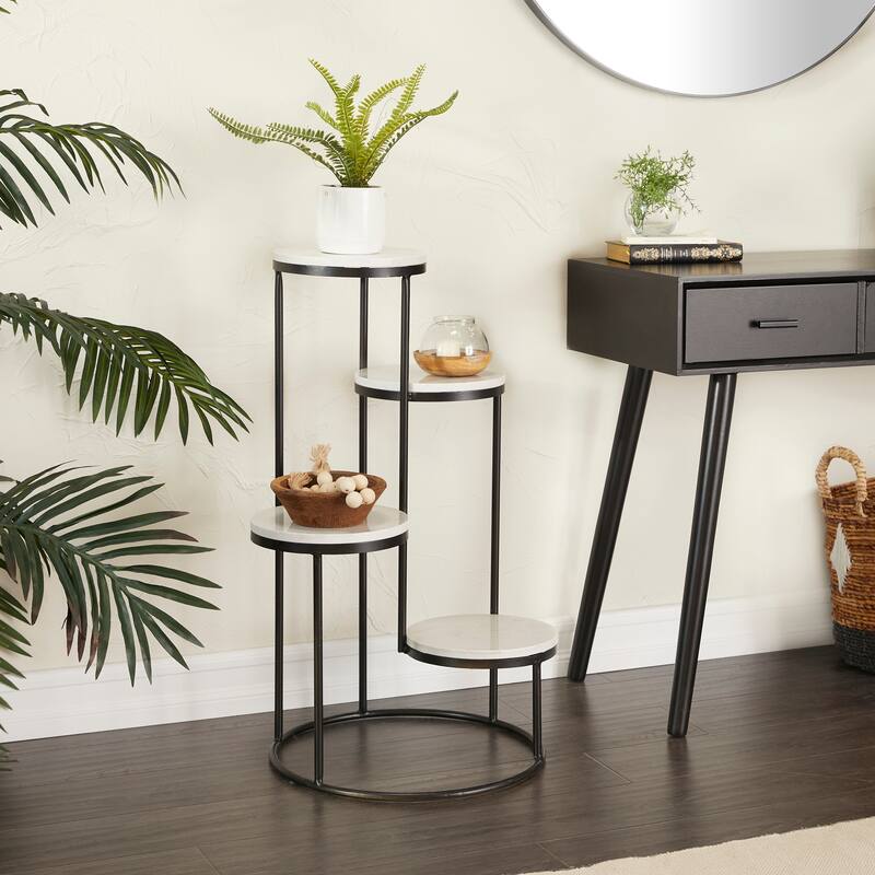 Metal Modern Plantstand - 17 x 17 x 31 - White