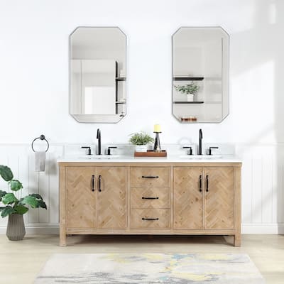 Javier Bath Vanity with Composite Stone Top and Mirror