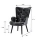 preview thumbnail 24 of 62, Fabric Upholstered Tufted Wingback Living Room Chair With Wooden Legs