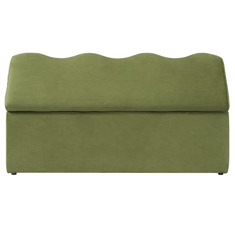 Christopher Knight Home - Curve Modern Upholstered Storage Ottoman with Curved Wave Design