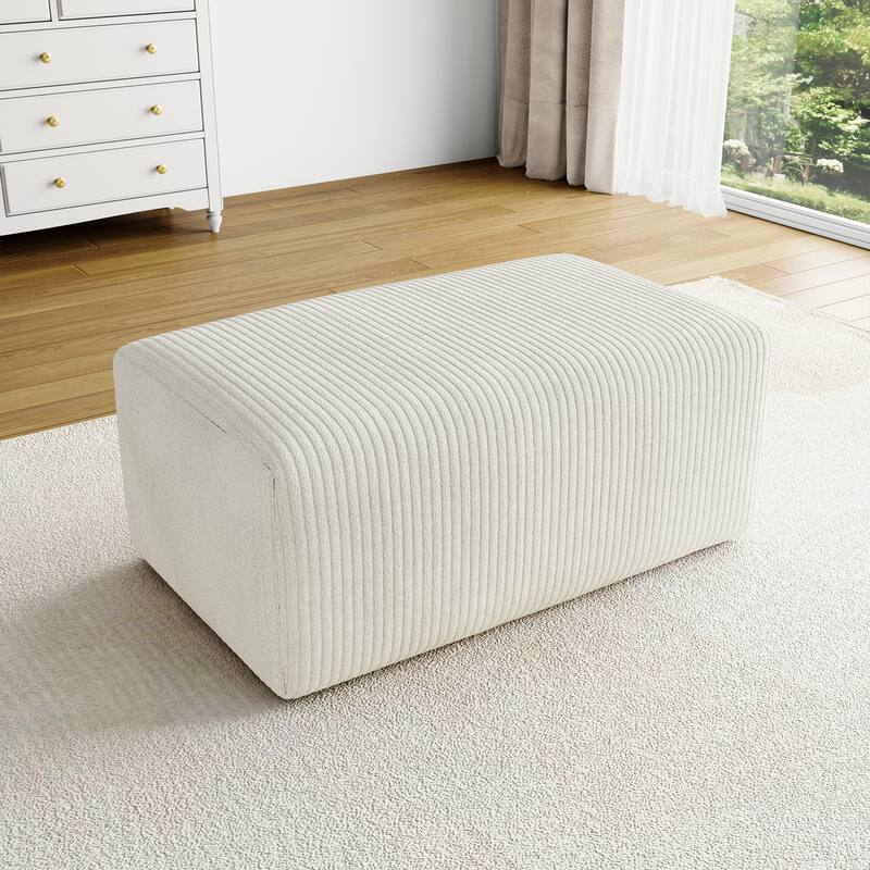 UIXE Oversize Corduroy Rectangle Ottomans And Poufs