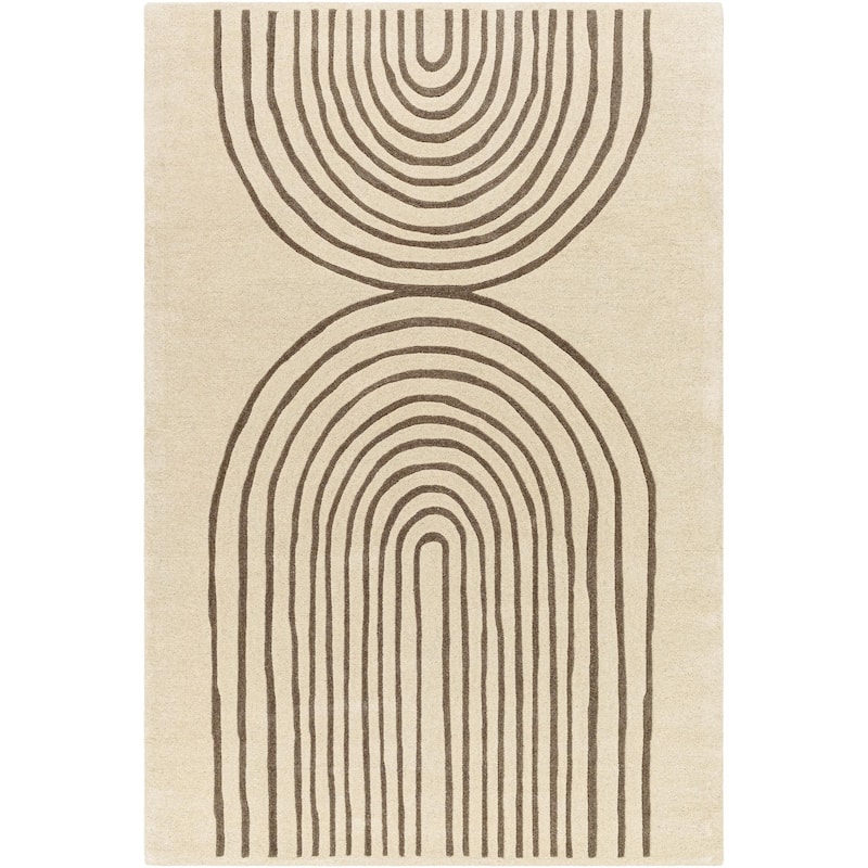 Banastre Handmade Arched Stripes Wool Area Rug