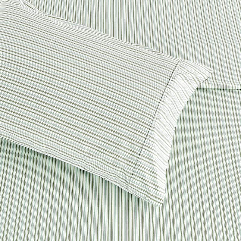 Shirt Stripe Percale Cotton Sheet Set