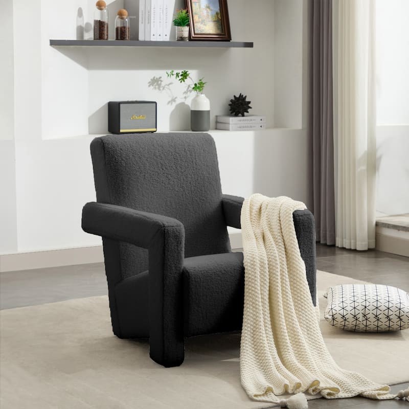 Sherpa Adirondack Chair for Living Room, Upholstered Accent Chair
