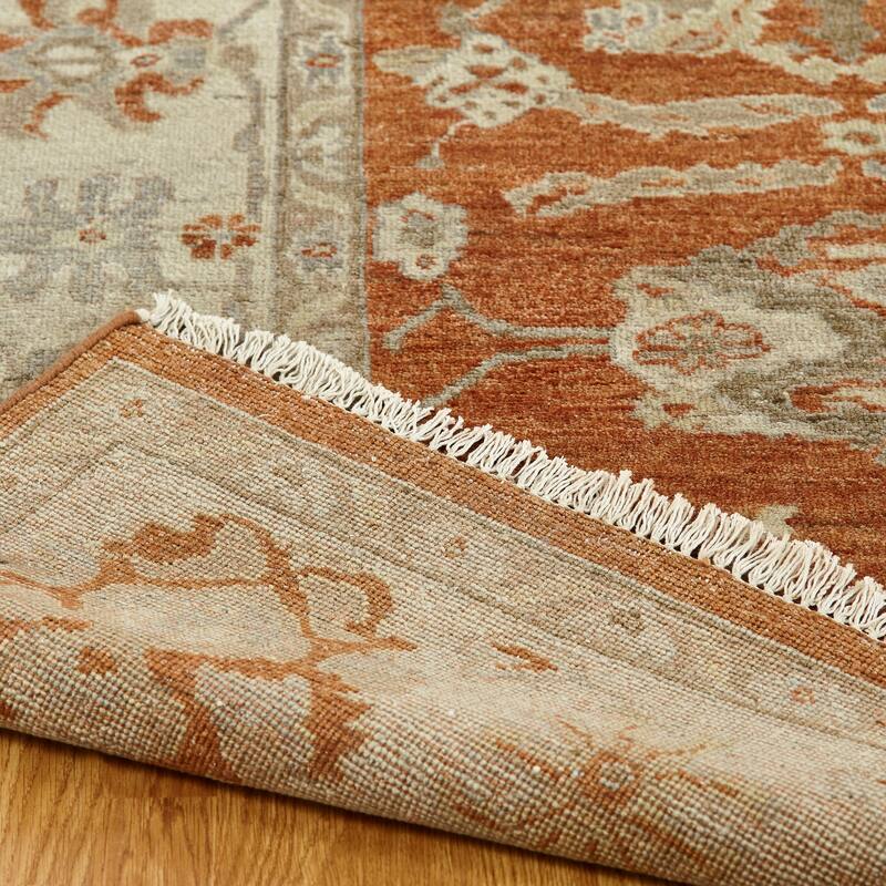 Traditional Multi-Colored Hand-Knotted Wool Area Rug