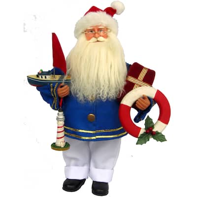 15" Coastal Santa - Blue