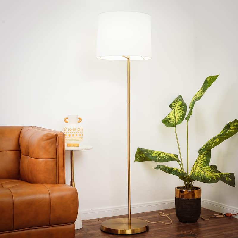 Radiant Harmony Offset Brass Base Floor Lamp