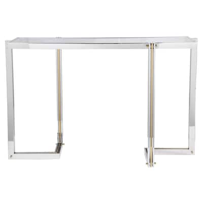 Uttermost Locke 51" Long Glass Top Stainless Steel Console Table