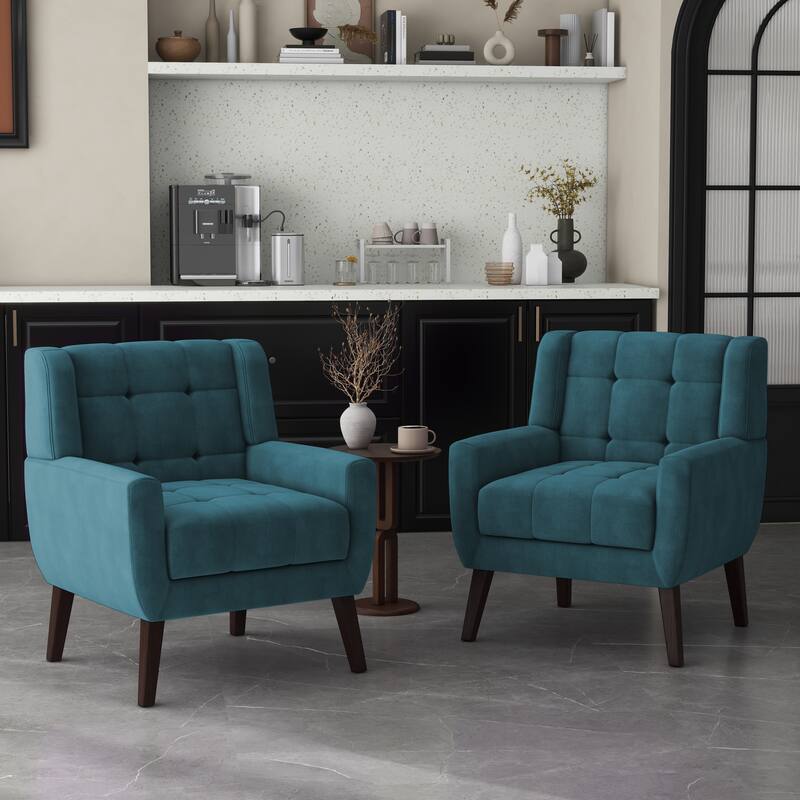 Set of 2 Tufted Upholstered Accent Armchair