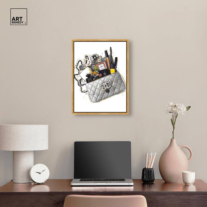 Grey Treasure Bag Canvas by Art Remedy