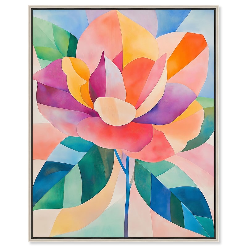 Ail Geofloral I Canvas by Art Remedy - 20" x 24" - Silver