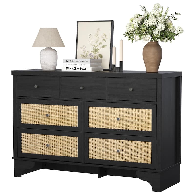 Dresser for Bedroom with 7 Drawers, 7 Drawers Double Dresser
