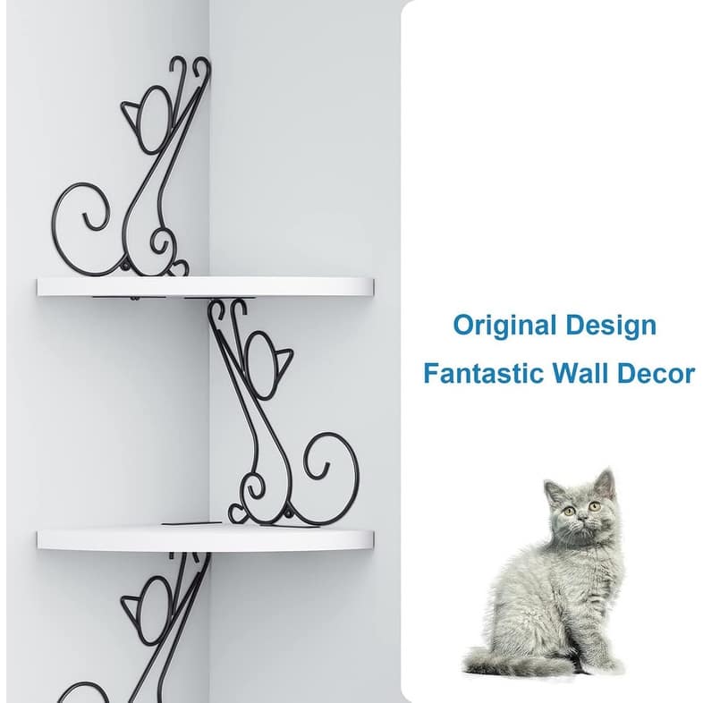 4 Tier Floating Shelves for Wall Rustic Wood Decor
