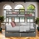 preview thumbnail 1 of 10, Twin Over Full Bunk Bed with Ladder & Storage Drawers Grey