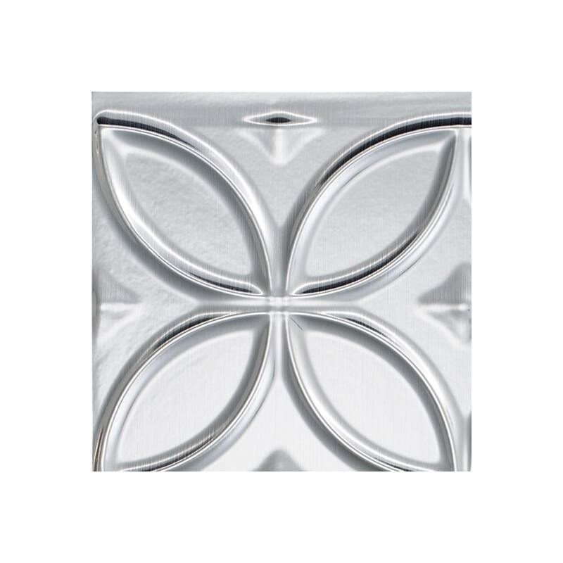 FASÄDE Rings Decorative Vinyl Backsplash Panel - 6x6 Inch Sample - Brushed Aluminum