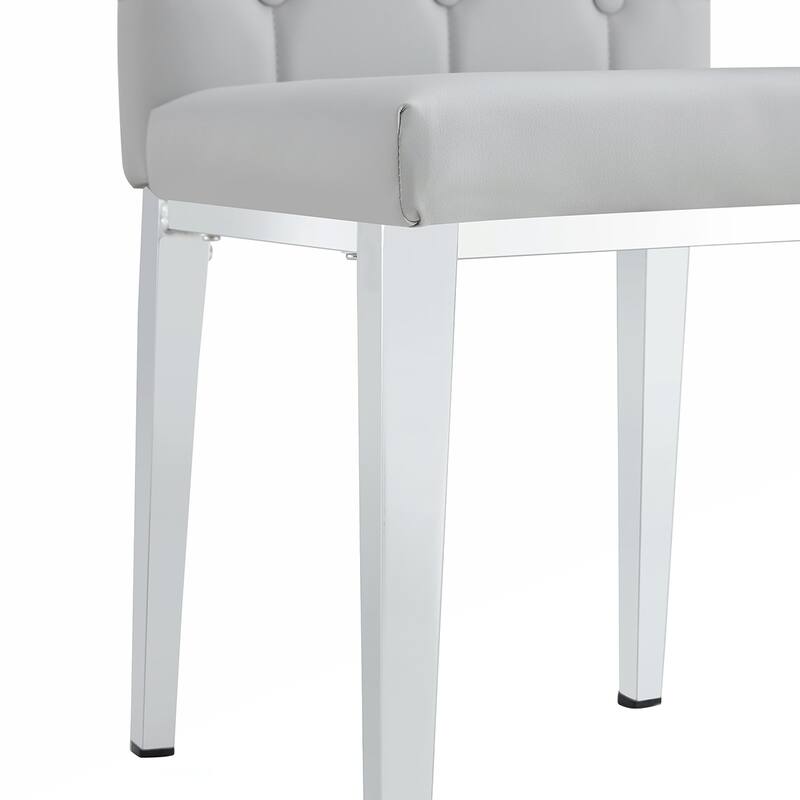 4PCS Silver Metal Dining Chairs