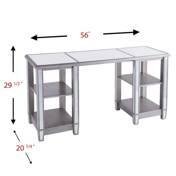 SEI Furniture Vedlin Mirrored Office Computer Desk