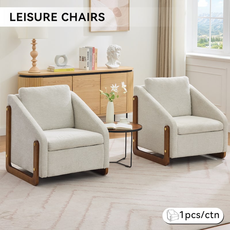 Accent Chair with Ergonomic Backrest, Upholstered Armchair with Nailhead Trim, Leisure Chair with Cushioned Seat