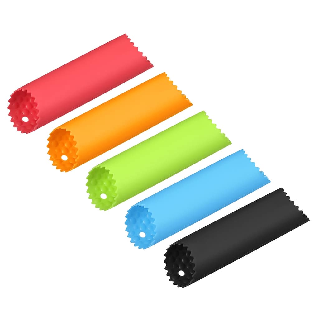 Silicone Garlic Peeler Tube Non Slip for Useful Kitchen Tool 5 Colors - Black/Blue/Green/Red/Orange