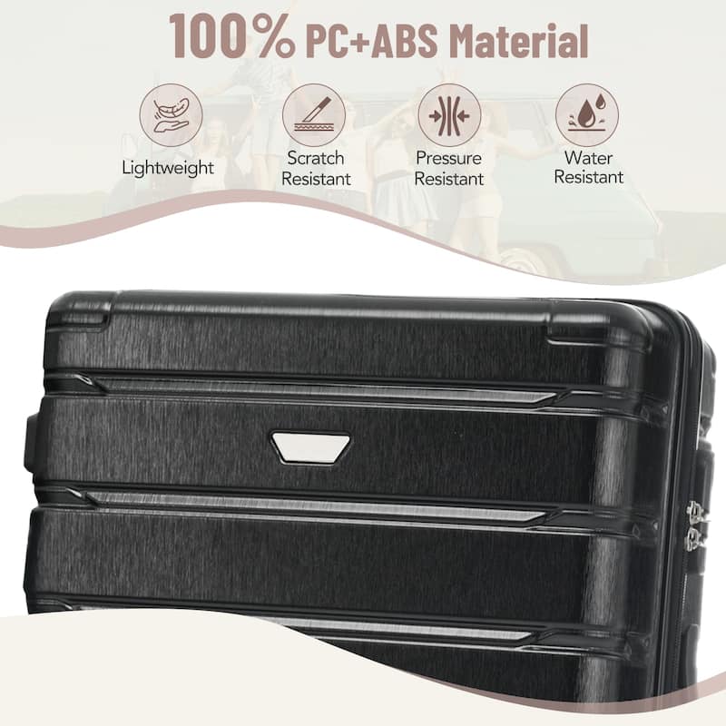 Luggage Sets 3 Piece For Men Women, Carry On Travel ABS Luggage, Hardshell Lightweight Durable Suitcase w/Spinner Wheels