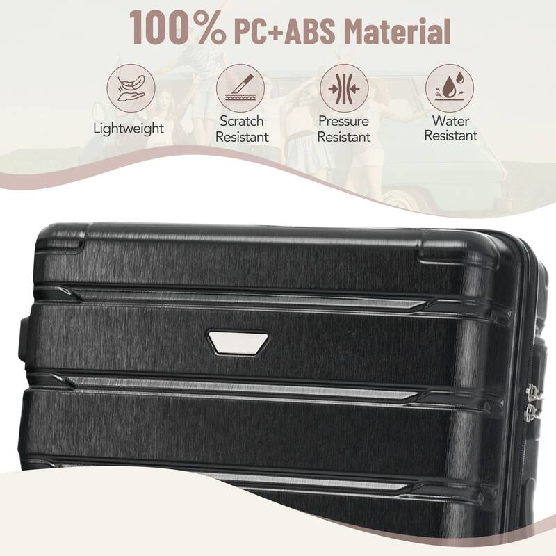 Stylish 3 Piece Hardshell Luggage Set with TSA Lock, Spinner Wheels and Spacious Interior for Travel