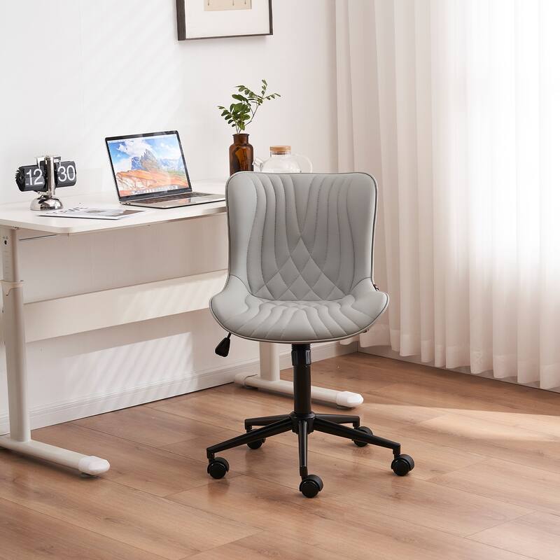 Armless Office Chair Swivel Home Office Desk Chairs with Wheels