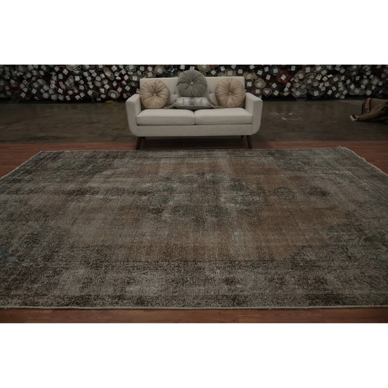 Hand Knotted Oriental 100% Wool Carpet Traditional Medallion Brown Tabriz Area Rug - 12' 10'' X 9' 1''