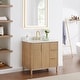 preview thumbnail 2 of 40, Sierra Bathroom Vanity in Washed Light Brown with Grain White Engineered Stone Countertop without Mirror