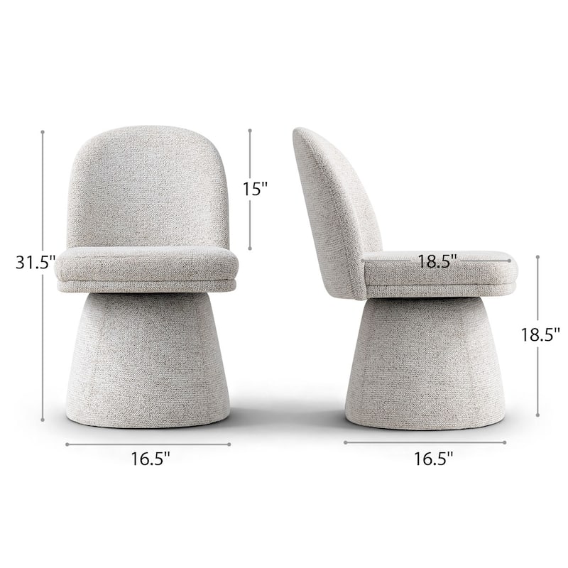 Upholstered Fabric 360°Swivel Dining Chair(Set of 4)