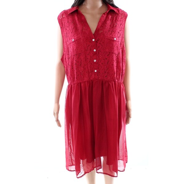 Shop AMERICAN RAG Cie Red Women's 2X Plus Dual Pocket Lace ...