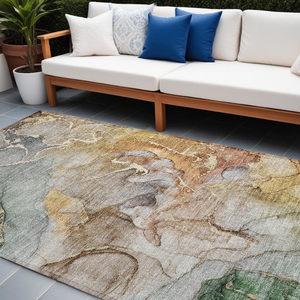 Galu Artistic Abstract Weather Resistant Modern Chic Outdoor Rug