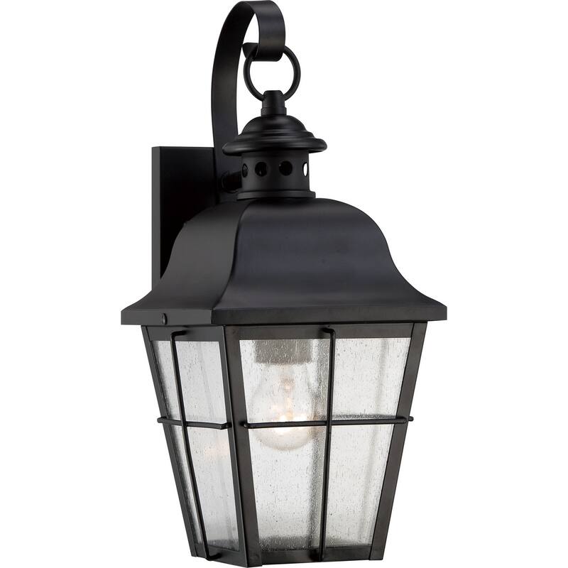 Millhouse 1-Light Outdoor Wall Lantern in Mystic Black