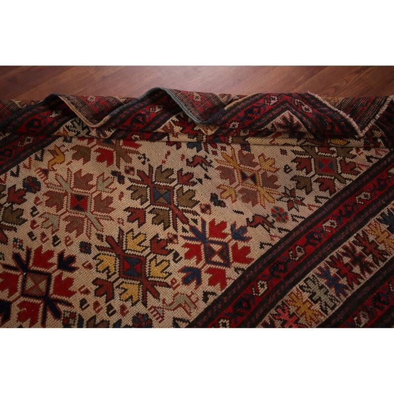 Kazak Vegetable Dye Foyer Rug Hand-Knotted Wool Carpet - 3'5"x 5'3"