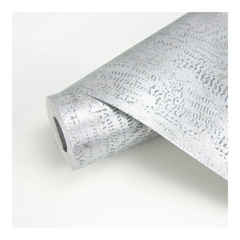 Brewster Luster Silver Distressed Texture Wallpaper - 21 x 396 x 0.025