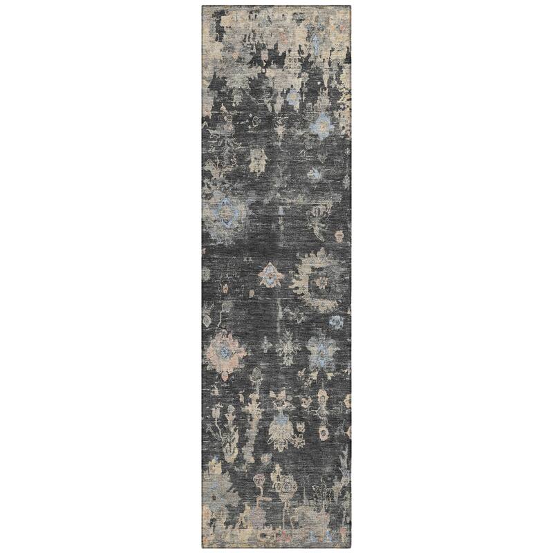 Machine Washable Indoor/ Outdoor Vintage Traditional Chantille Rug