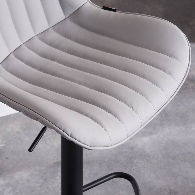 Bar Stools Set of 2, Counter Height Barstools with Back, Leather Bar Chair for Kitchen island