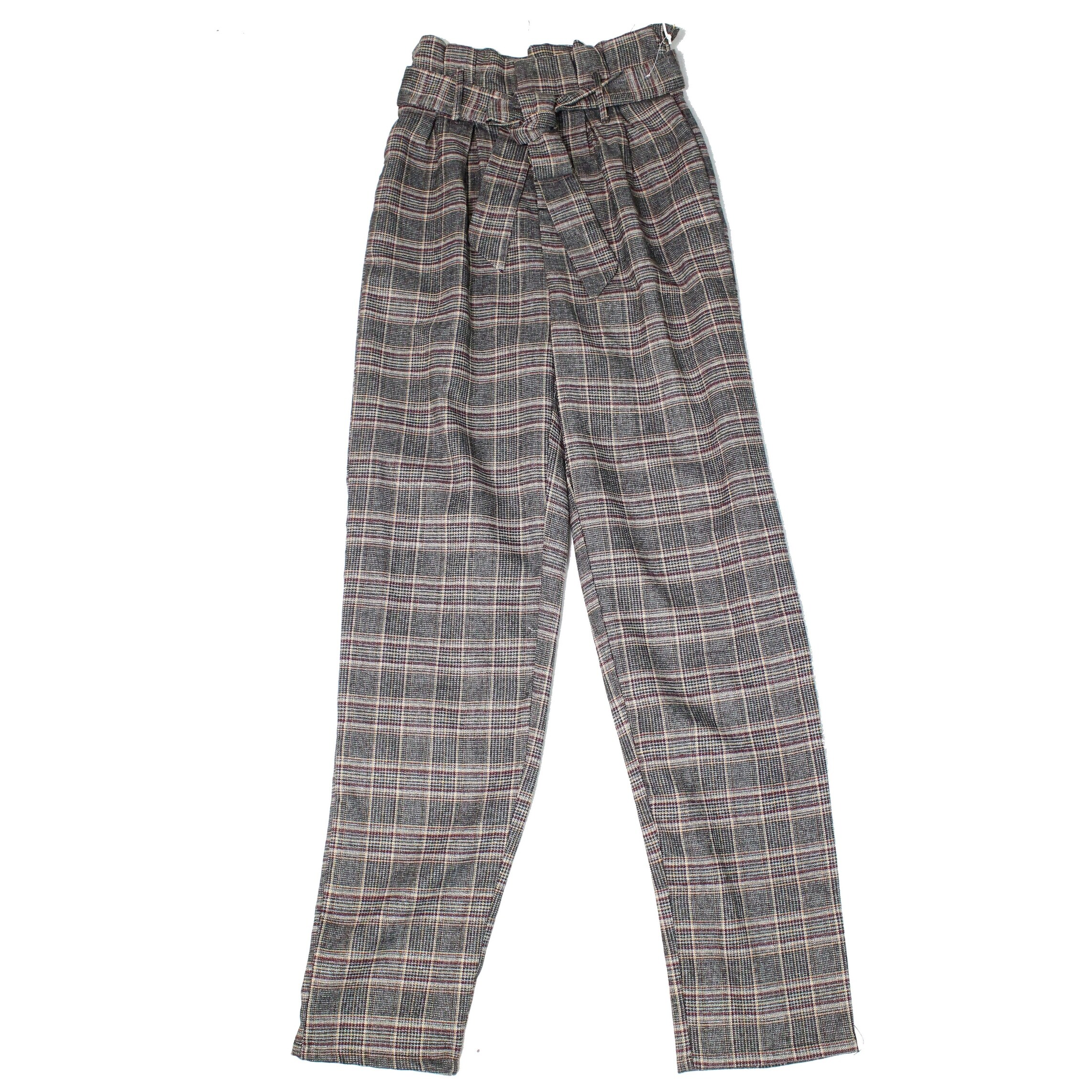 plaid tapered pants womens