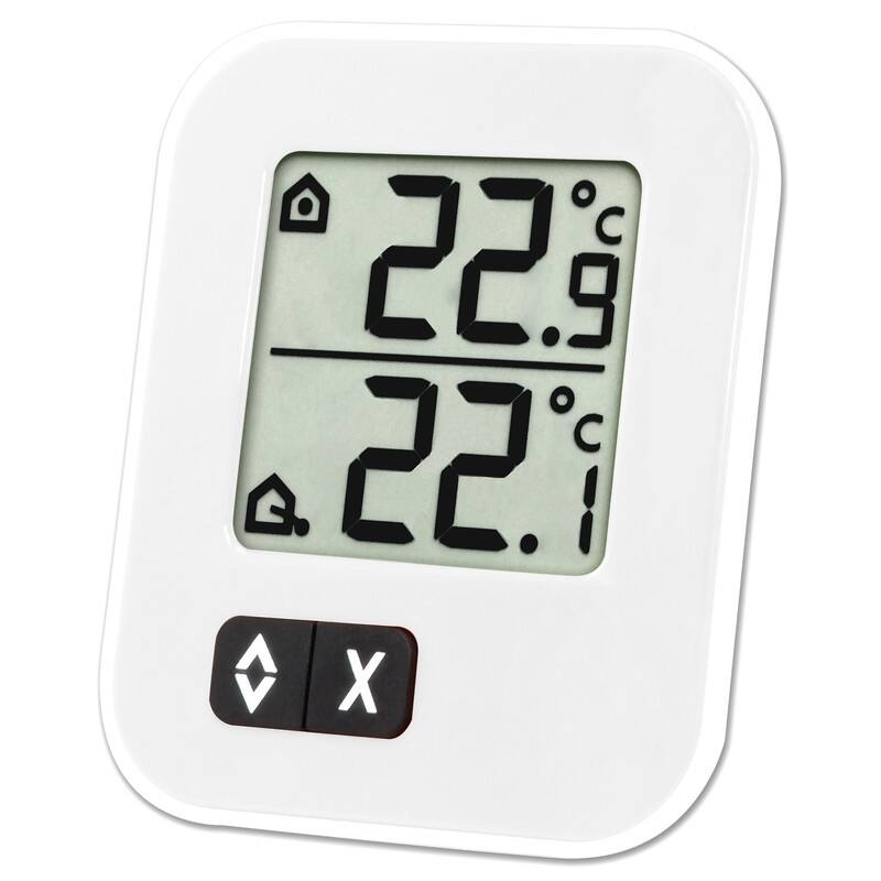 TFA Small White Digital Indoor & Outdoor Thermometer