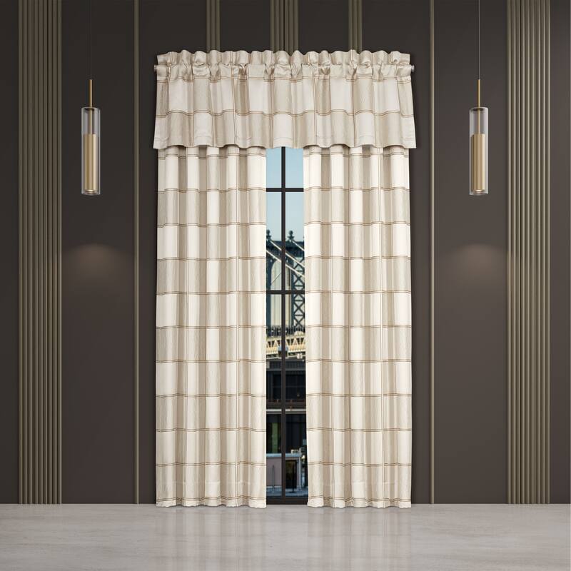 J. Queen New York Brando Ivory Window Straight Valance - Ivory