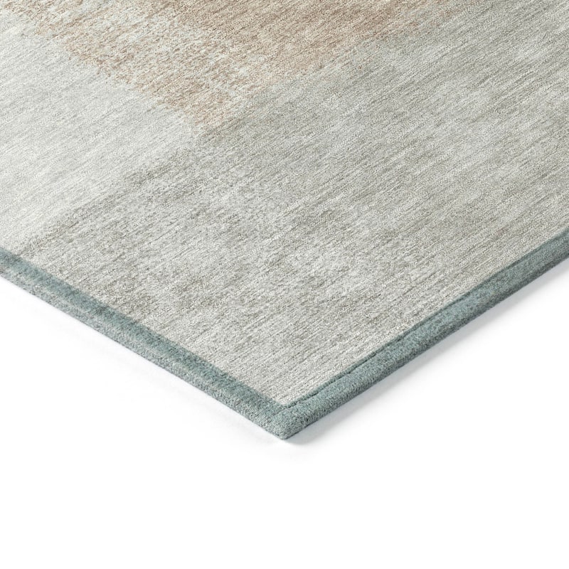 Machine Washable Indoor/ Outdoor Solid Contemporary Chantille Rug