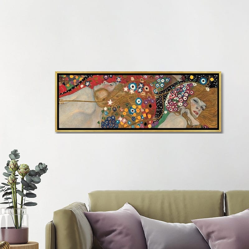 iCanvas "Sea Serpents, Detail I" by Gustav Klimt Framed Canvas Print