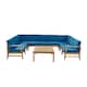 Option Teak + Blue Cushion