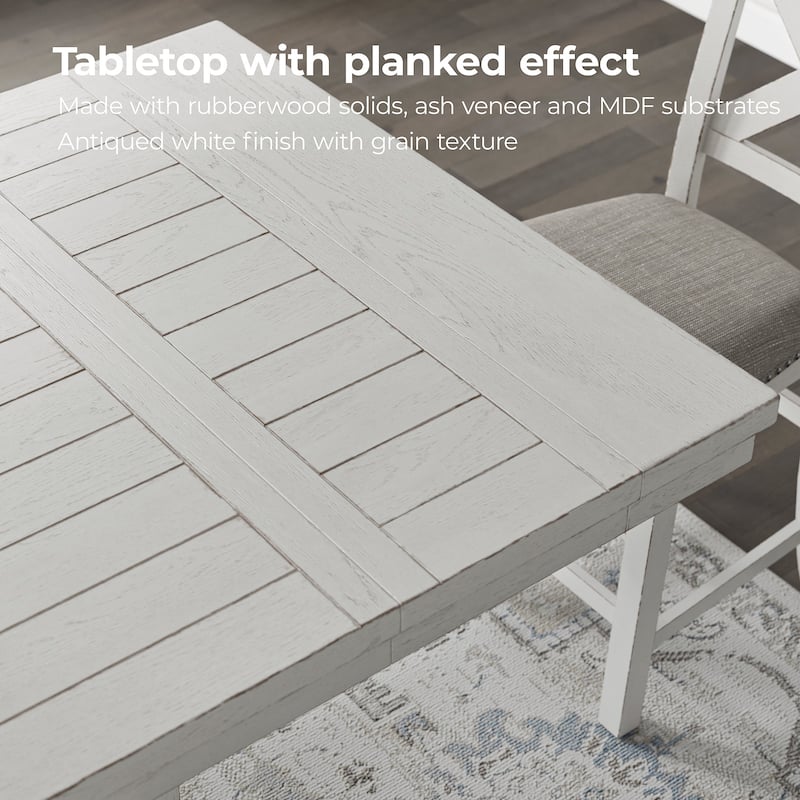 Signature Design by Ashley Robbinsdale White Counter Height Dining Extension Table - 42" W x 86" D x 36" H