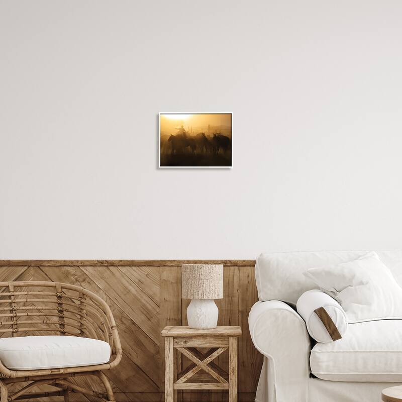 Stupell Western Cowboy at Dusk Framed Giclee Art Design by PBurchettePhoto