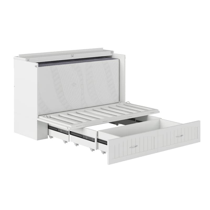 Aspen Queen Murphy Bed Chest with 6" Mattress