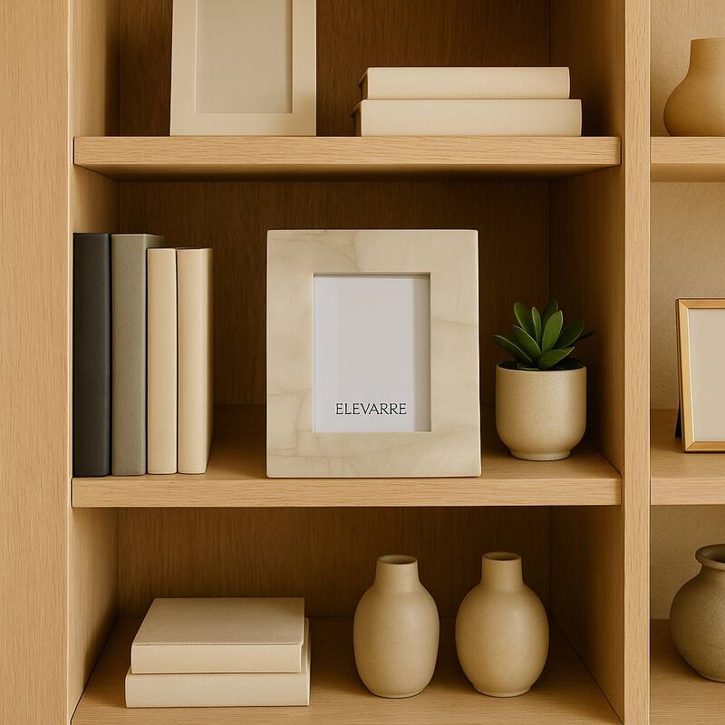 Quartz Rectangular Decorative Photo Frame - White