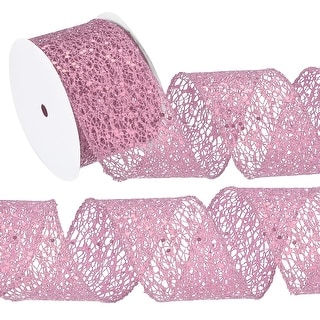 Yarn Mesh Ribbon Sparkling Glitters Yarn Ribbon Polyester Mesh Ribbon - 2.5