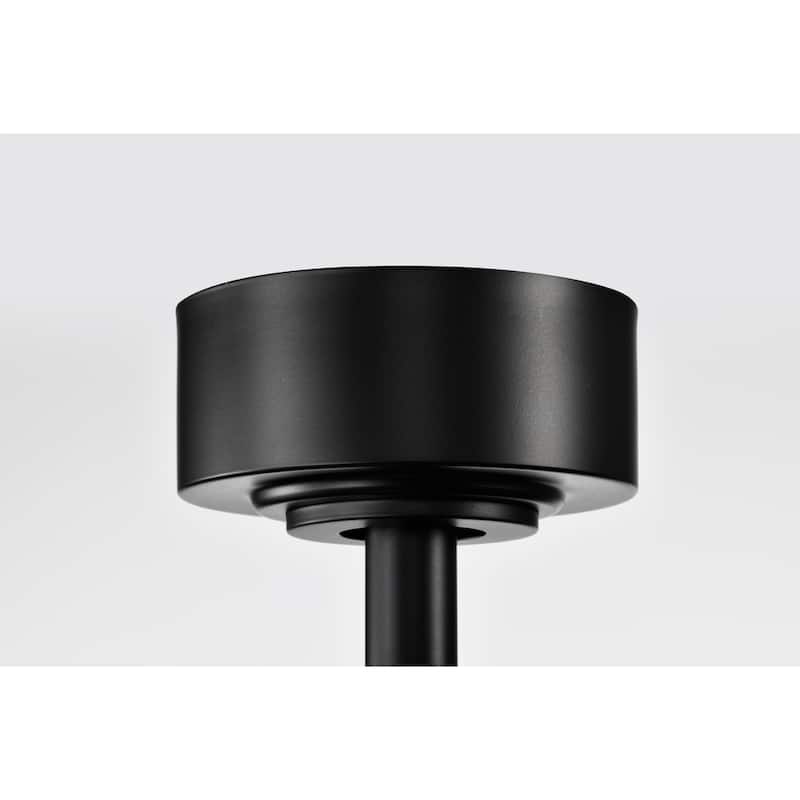 Lutz 16 Inch Matte Black and Gold Modern Fandelier - N/A