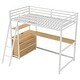 preview thumbnail 13 of 11, White Twin Loft Bed with Desk, Shelf, Drawers, LED Light & USB Ports